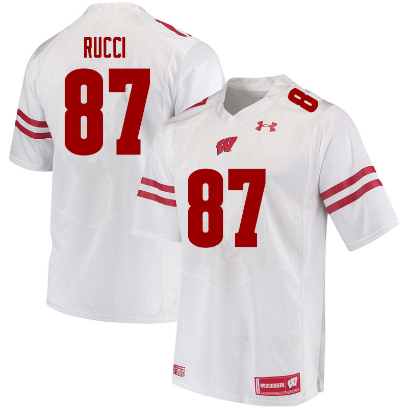 Wisconsin Badgers Men's #87 Hayden Rucci NCAA Under Armour Authentic White College Stitched Football Jersey YI40F35OC